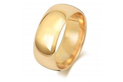 9ct Yellow Gold Court 8mm Heavyweight Band